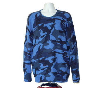 NWT Club Room Luxury 2-PLY Cashmere Sweater Crew Neck Navy Blue Combo Mens LRG